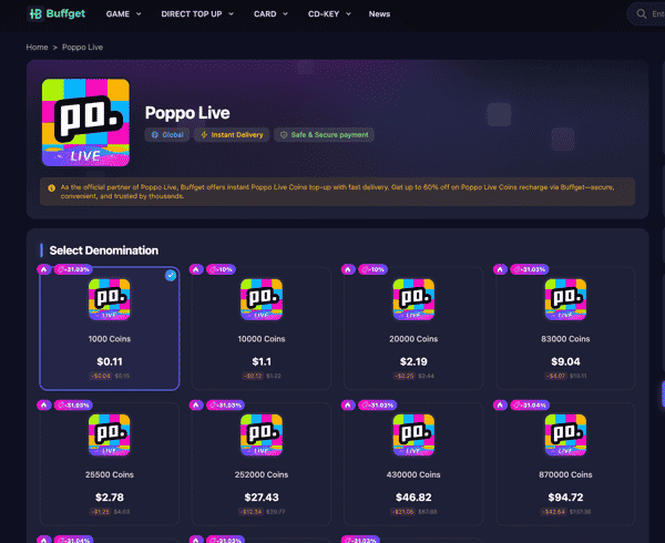 Panduan Tahap Poppo Live: 95K Syiling ke VIP Normal + 10.5% ROI